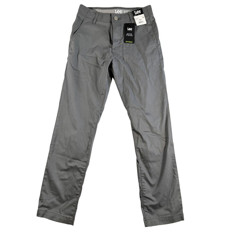 Lee Men's Active Stretch Slim Fit Straight Leg Pants Static Grey 29x30 NWT
